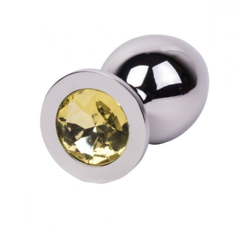 Большой стальной плаг с желтым кристаллом Sweet Lemon - 9,5 см.