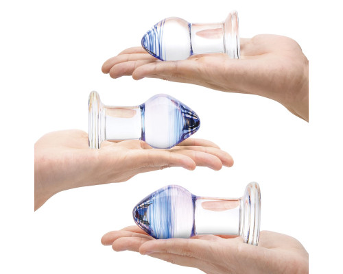 Заказать Набор из 3 стеклянных анальных пробок Pleasure Droplets Plug Set