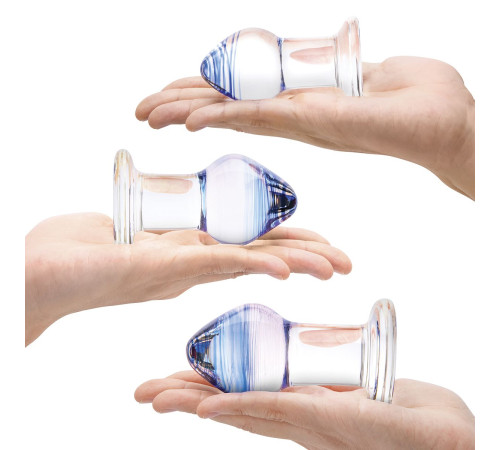 Набор из 3 стеклянных анальных пробок Pleasure Droplets Plug Set