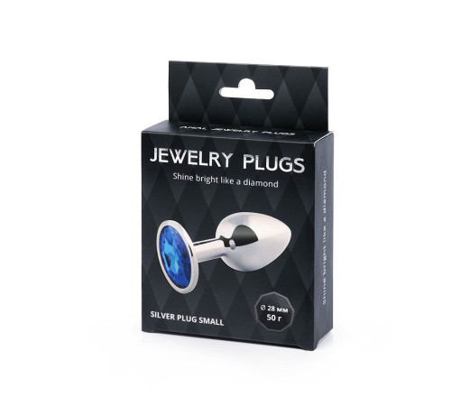 Анальное украшение SILVER PLUG SMALL с синим кристаллом - 7,2 см. Анальное украшение SILVER PLUG SMALL с синим кристаллом - 7,2 см.