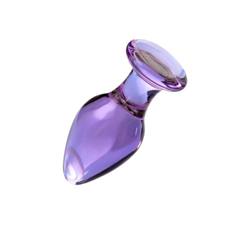 Фиолетовая стеклянная анальная пробка - 10 см.