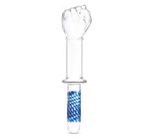 Стеклянный стимулятор в форме сжатой в кулак руки 11’’ Glass Fist Double Ended With Handle Grip - 28 см.