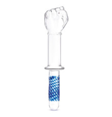 Стеклянный стимулятор в форме сжатой в кулак руки 11’’ Glass Fist Double Ended With Handle Grip - 28 см.