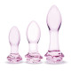Заказать Набор из 3 стеклянных анальных пробок Rosebud Butt Plug Set