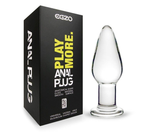 Прозрачный анальный плаг из стекла - 10,5 см.