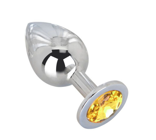 Большой стальной плаг с желтым кристаллом Sweet Lemon - 9,5 см.