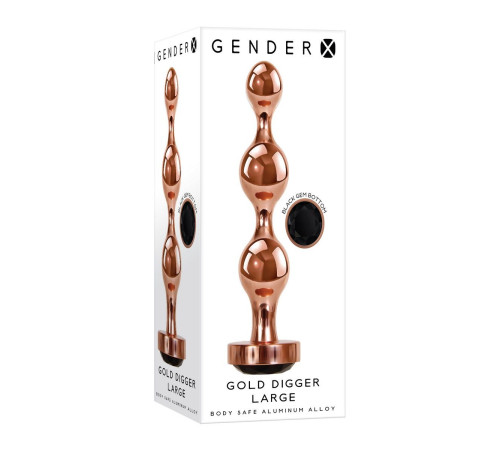 Золотистый анальный стимулятор-елочка Gold Digger Large - 13,5 см.