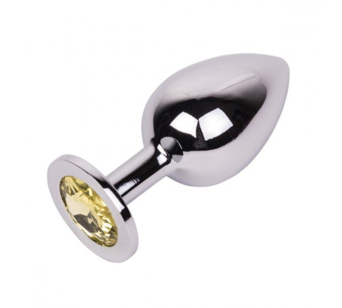 Большой стальной плаг с желтым кристаллом Sweet Lemon - 9,5 см.