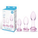 Заказать Набор из 3 стеклянных анальных пробок Rosebud Butt Plug Set