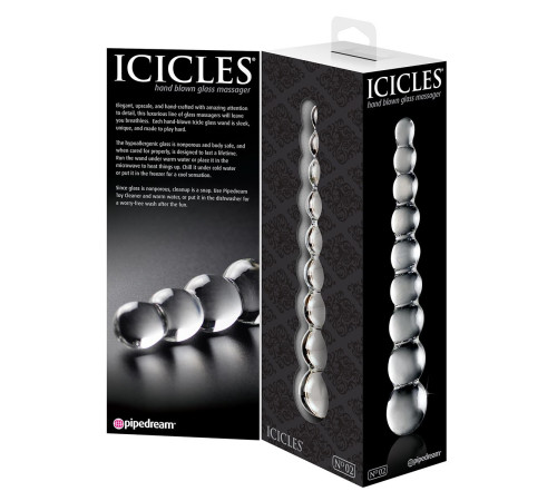 Стеклянная анальная елочка Icicles No.2 - 21,6 см.