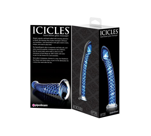 Стеклянный анальный стимулятор Icicles №29 - 19,7 см.