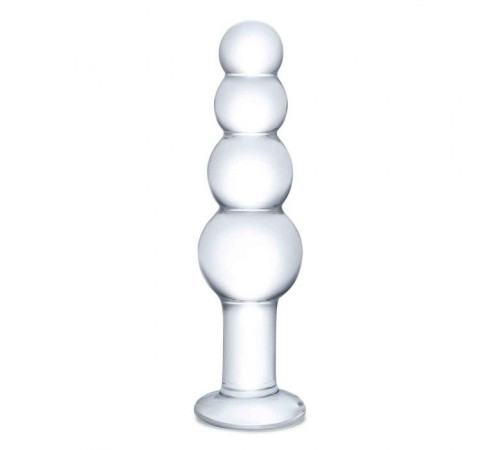 Прозрачная анальная пирамида 7,25  Beaded Butt Plug - 17 см.