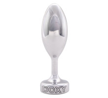Серебристая анальная втулка Doxy Smooth Butt Plug - 10,5 см.