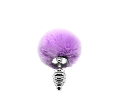 Серебристая анальная пробка с сиреневым помпоном Metal Anal Fluffly Twist Plug S Серебристая анальная пробка с сиреневым помпоном Metal Anal Fluffly Twist Plug S