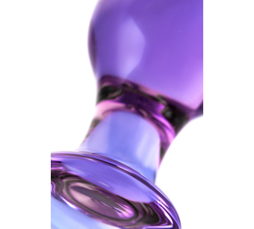 Фиолетовая стеклянная анальная пробка - 10 см.