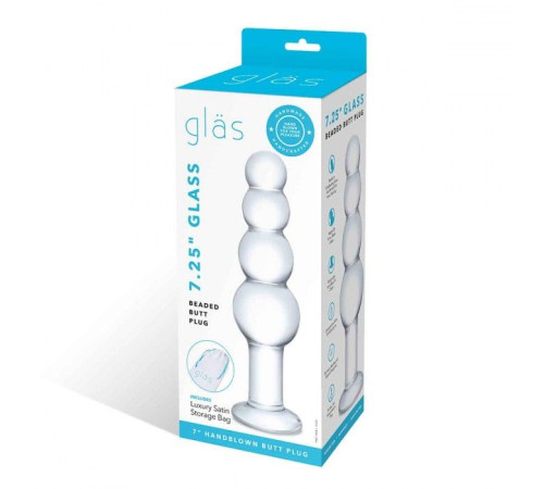 Прозрачная анальная пирамида 7,25  Beaded Butt Plug - 17 см.