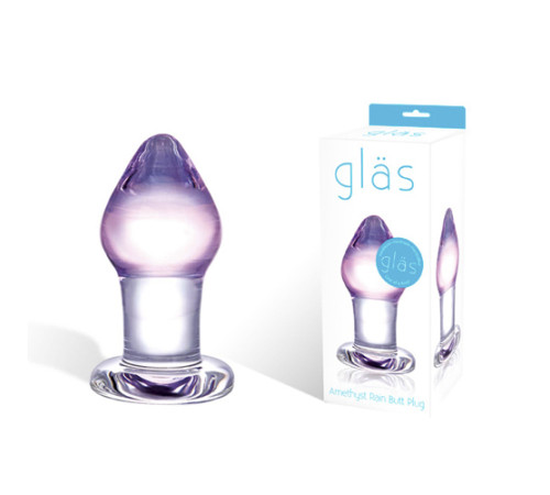 Классическая анальная пробка Amethyst Rain Small - 8 см.