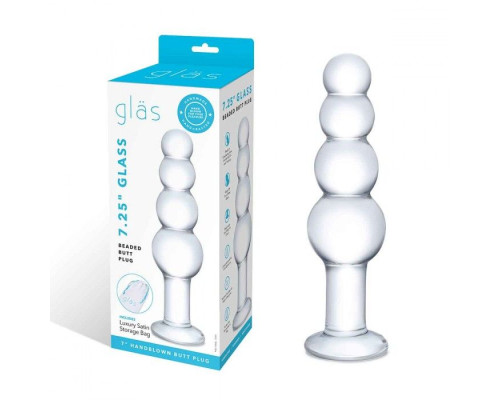 Заказать Прозрачная анальная пирамида 7,25  Beaded Butt Plug - 17 см.
