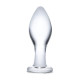 Заказать Прозрачная округлая анальная пробка Classic Glass Butt Plug - 10 см.