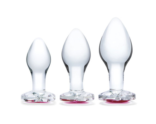 Заказать Набор из 3 стеклянных анальных пробок Heart Jewel Plug Set Заказать Набор из 3 стеклянных анальных пробок Heart Jewel Plug Set