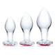 Заказать Набор из 3 стеклянных анальных пробок Heart Jewel Plug Set