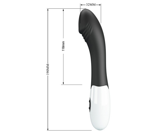 Черный вибратор для G-точки Elemental - 19 см.