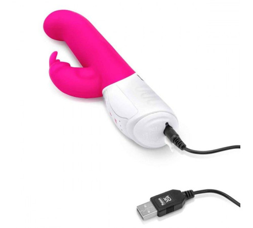 Розовый вибромассажер для G-точки Come hither G-Spot Rabbit - 24,5 см.