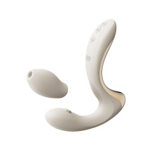 Белый вибромассажёр G-зоны Talis с пульсацией, вакуумной стимуляцией и функцией нагрева