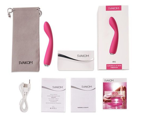 Ярко-розовый G-стимулятор IRIS Clitoral   G-spot Vibrator - 18 см.