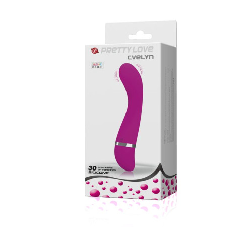 Лиловый вибратор Cvelyn - 18,9 см.