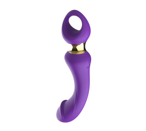 Фиолетовый изогнутый вибромассажер Moon Vibrator - 21,1 см.