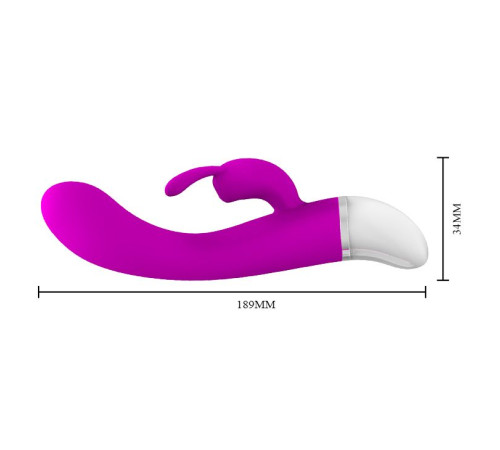 Лиловый G-вибратор Freda с зайчиком - 18,9 см.