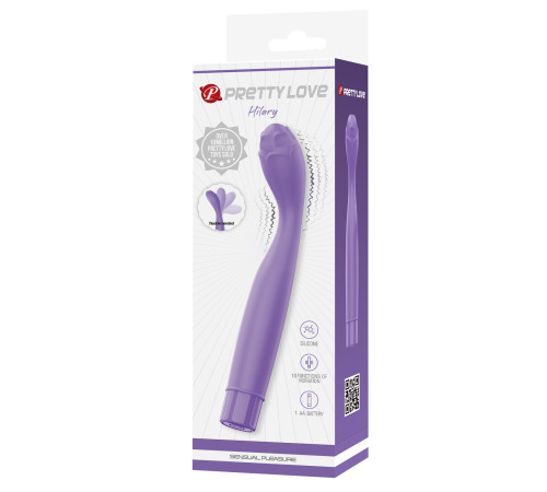 Сиреневый вибростимулятор зоны G Hilary - 18,5 см.