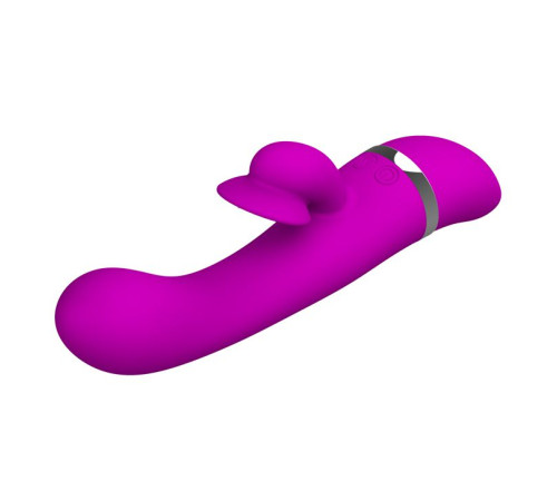 Вибратор Pretty Love Bert с клиторальным отростком - 18,8 см.
