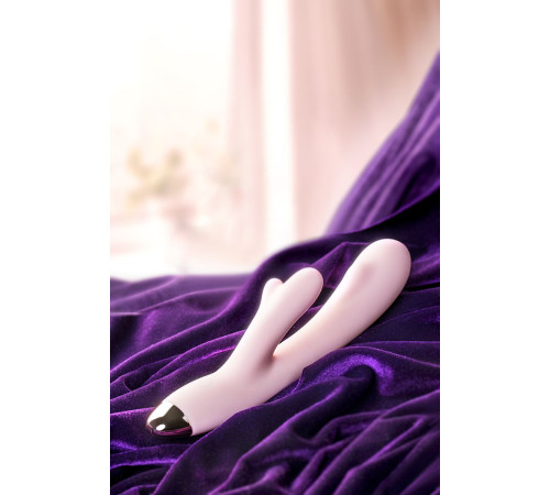 Розовый вибромассажер MERYL со стимулятором клитора - 22,5 см.