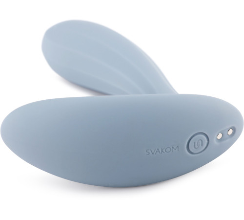 Голубой интерактивный вибромассажер Erica