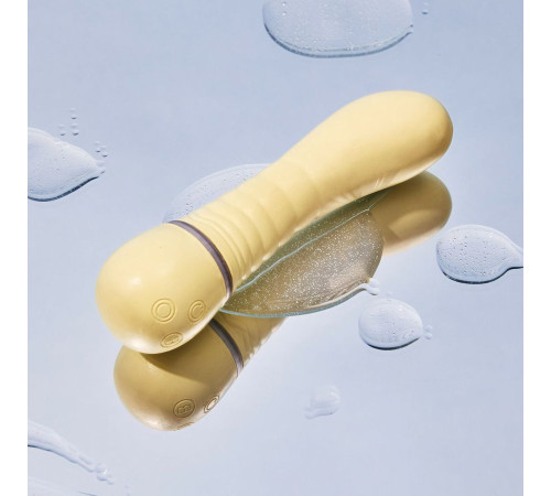 Желтый вибратор G-точки Shibae Toys - 17,5 см.