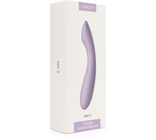 Сиреневый изогнутый вибратор Amy 2 - 17,4 см.