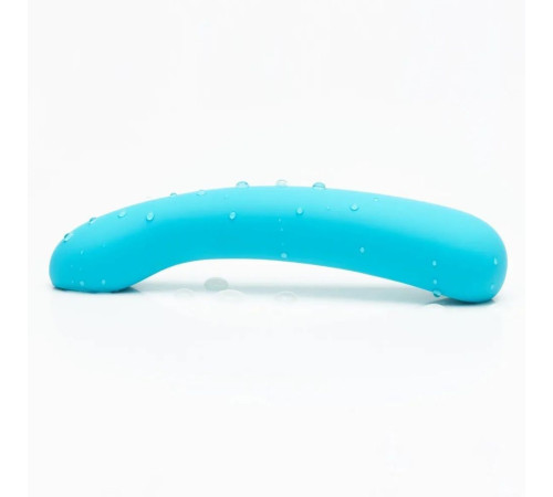 Голубой вибратор с подвижной головкой iroha Fit+ Aonami - 18 см.