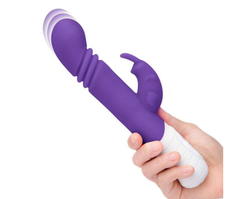 Заказать Фиолетовый массажер для G-точки Slim Shaft thrusting G-spot Rabbit - 23 см.