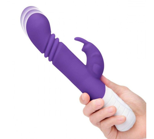 Фиолетовый массажер для G-точки Slim Shaft thrusting G-spot Rabbit - 23 см.