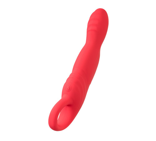 Розовый вибратор для точки G с двигающейся головкой Carnation - 19 см.