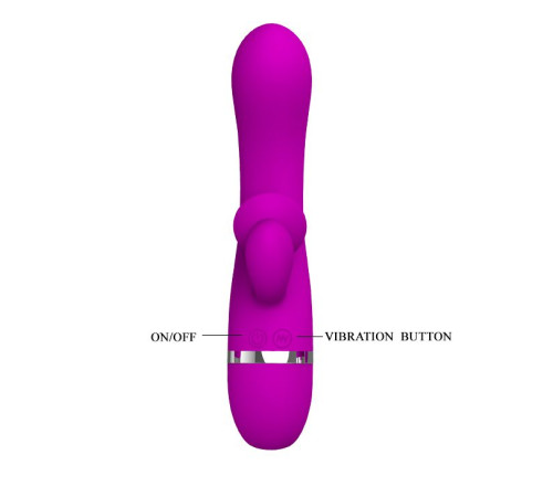 Вибратор Pretty Love Bert с клиторальным отростком - 18,8 см.