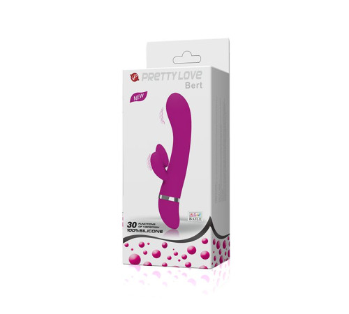 Вибратор Pretty Love Bert с клиторальным отростком - 18,8 см.