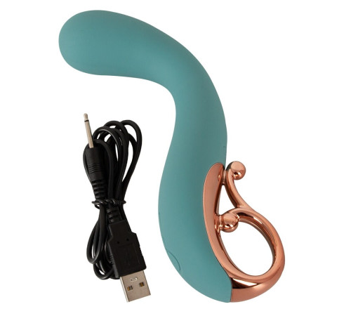 Бирюзовый вибратор для точки G The Magician G-Spot Vibrator - 19 см.