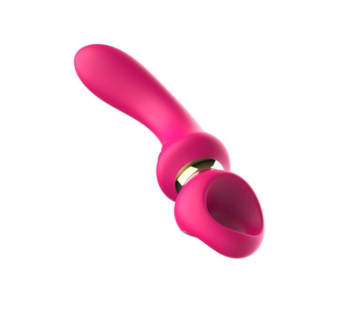 Розовый изогнутый вибромассажер Moon Vibrator - 21,1 см.
