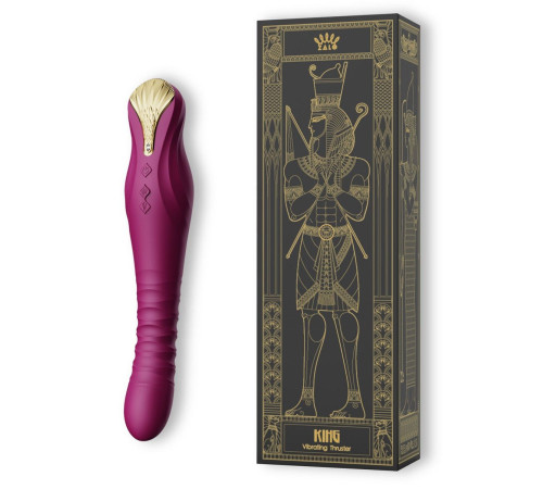 Фиолетовый вибратор King с функцией возвратно-поступательных движений - 30,2 см.