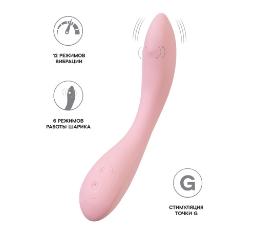 Розовый G-вибратор со стимулирующим шариком Mitzi - 21 см.