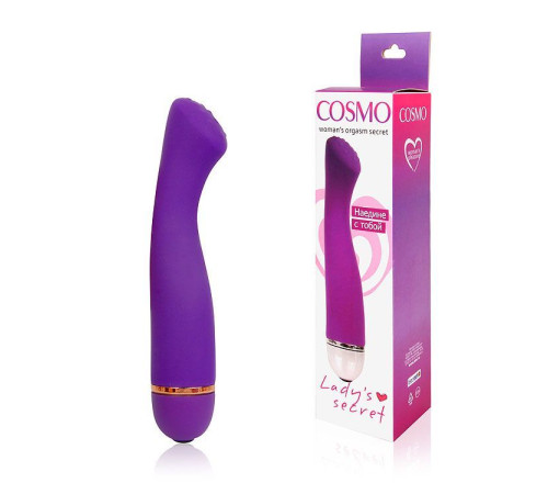 Фиолетовый силиконовый вибратор Cosmo с 20 режимами вибрации - 15,5 см.