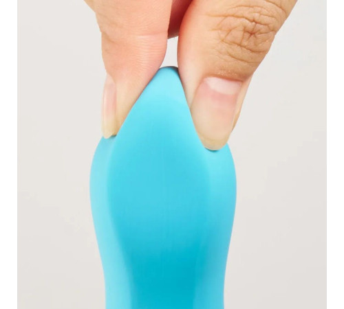 Голубой вибратор с подвижной головкой iroha Fit+ Aonami - 18 см.